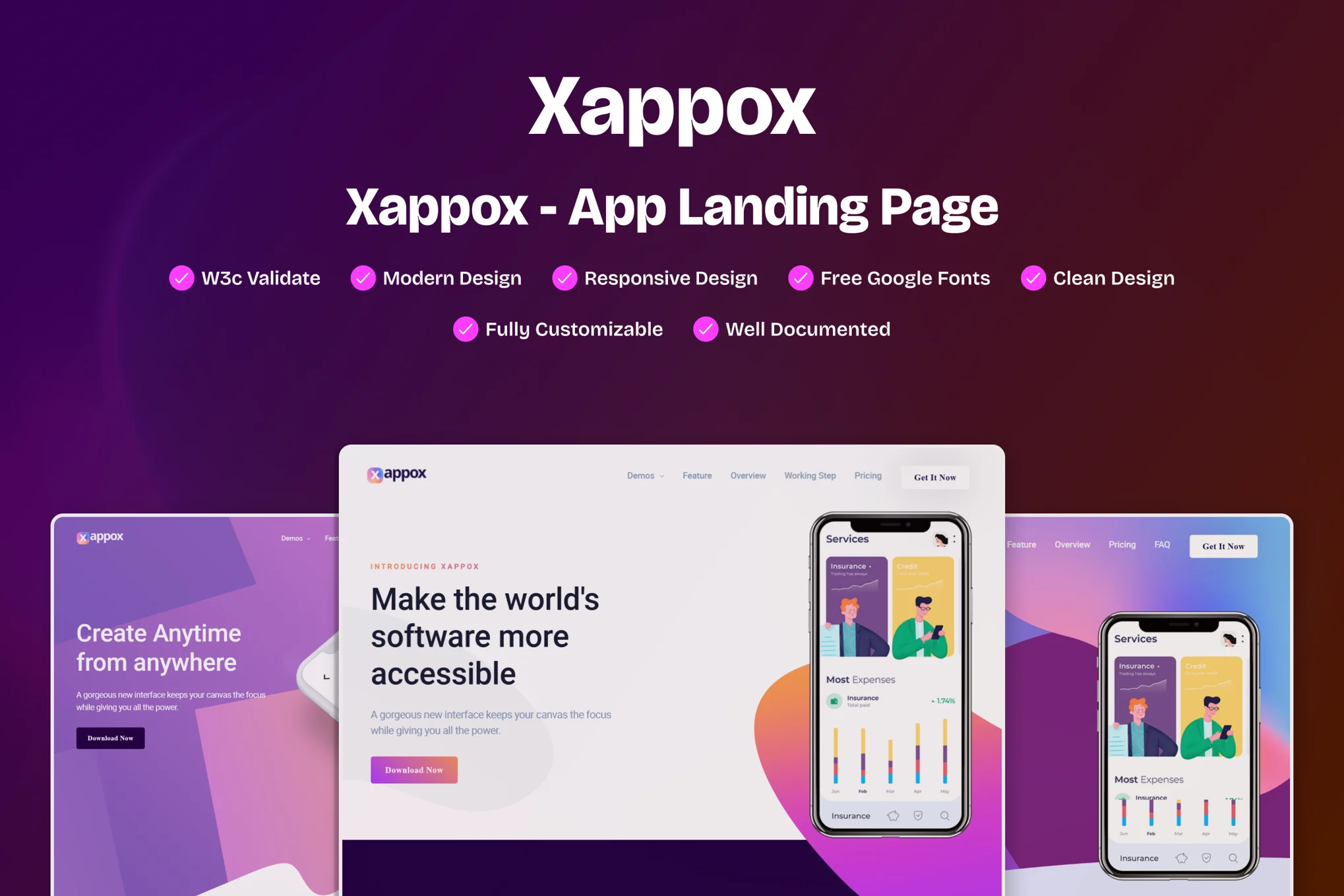 Xappox – 应用登陆页面