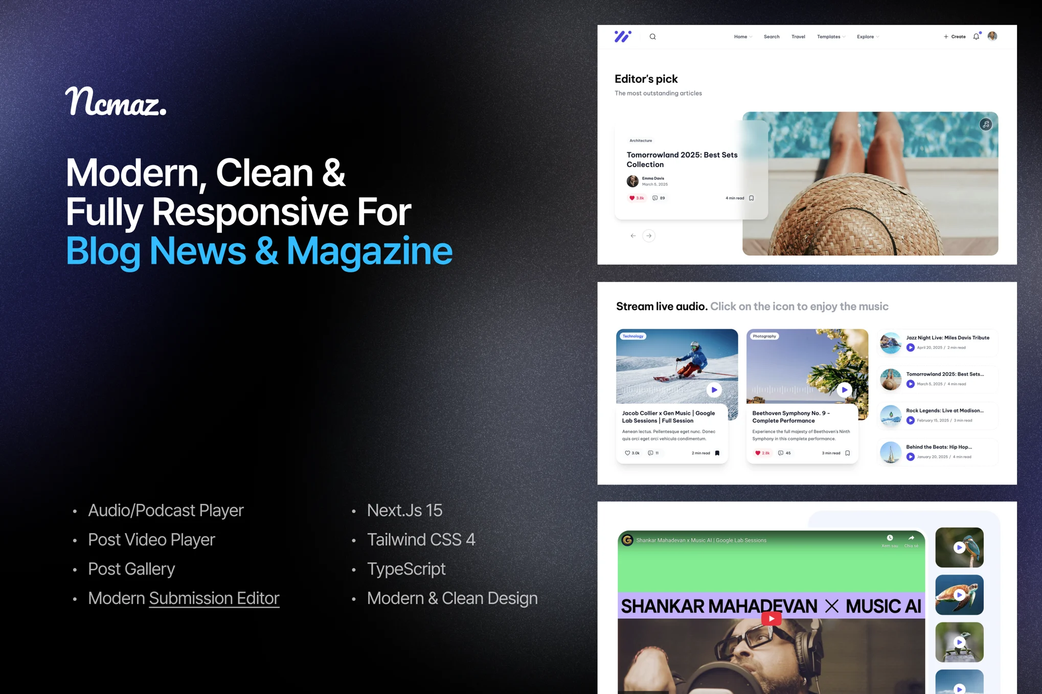Ncmaz – 博客、新闻杂志 NextJs 模板