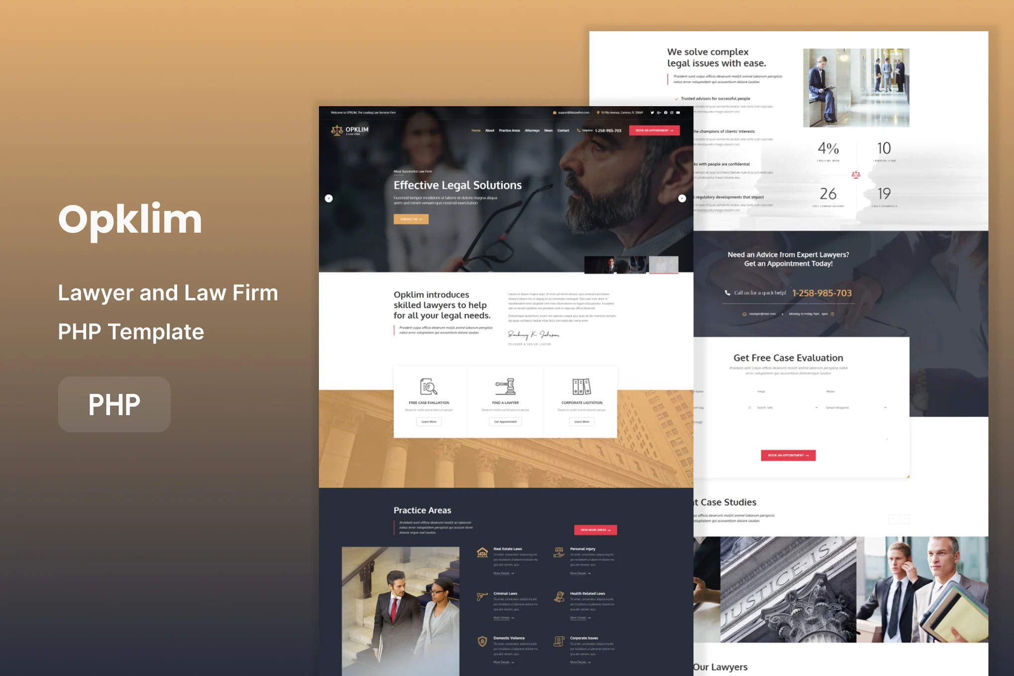Opklim – 律师和律师事务所 PHP 模板
