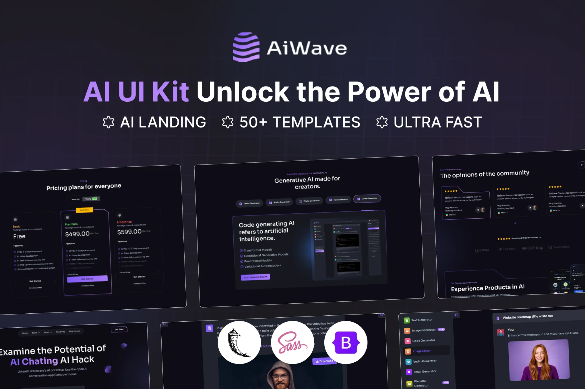 Aiwave – Flask AI SaaS 网站 + 仪表板 UI 套件
