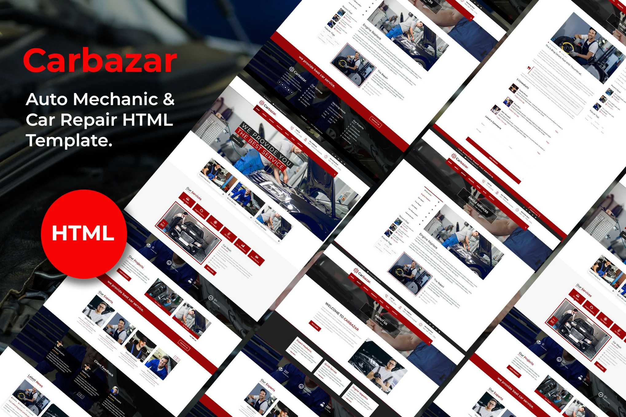 Carbazar – 汽车机械师和汽车维修模板