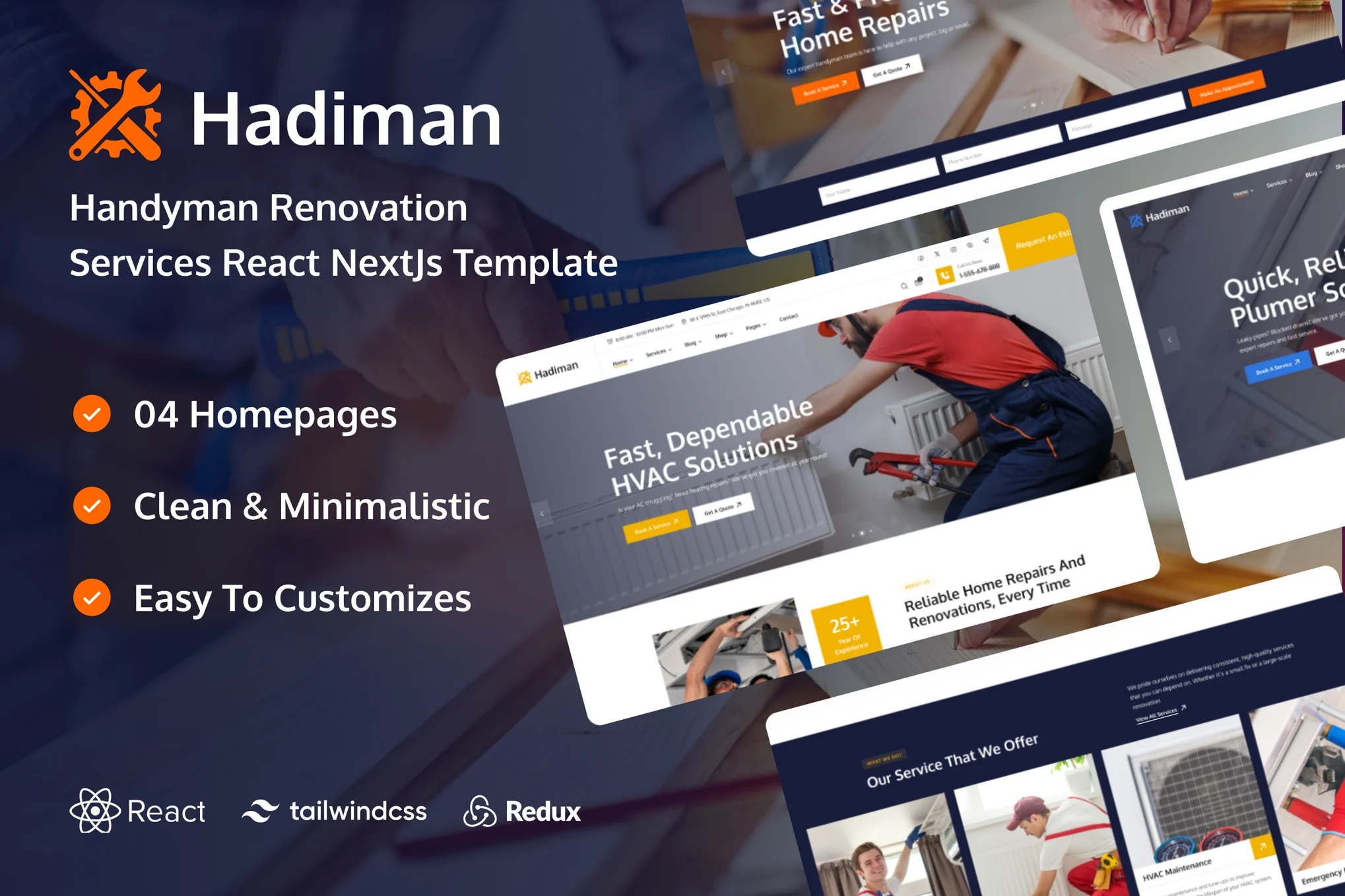 Hadiman – React NextJs 杂工装修