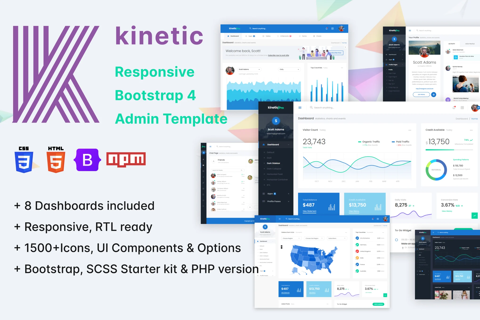 Kinetic – HTML Bootstrap 管理模板