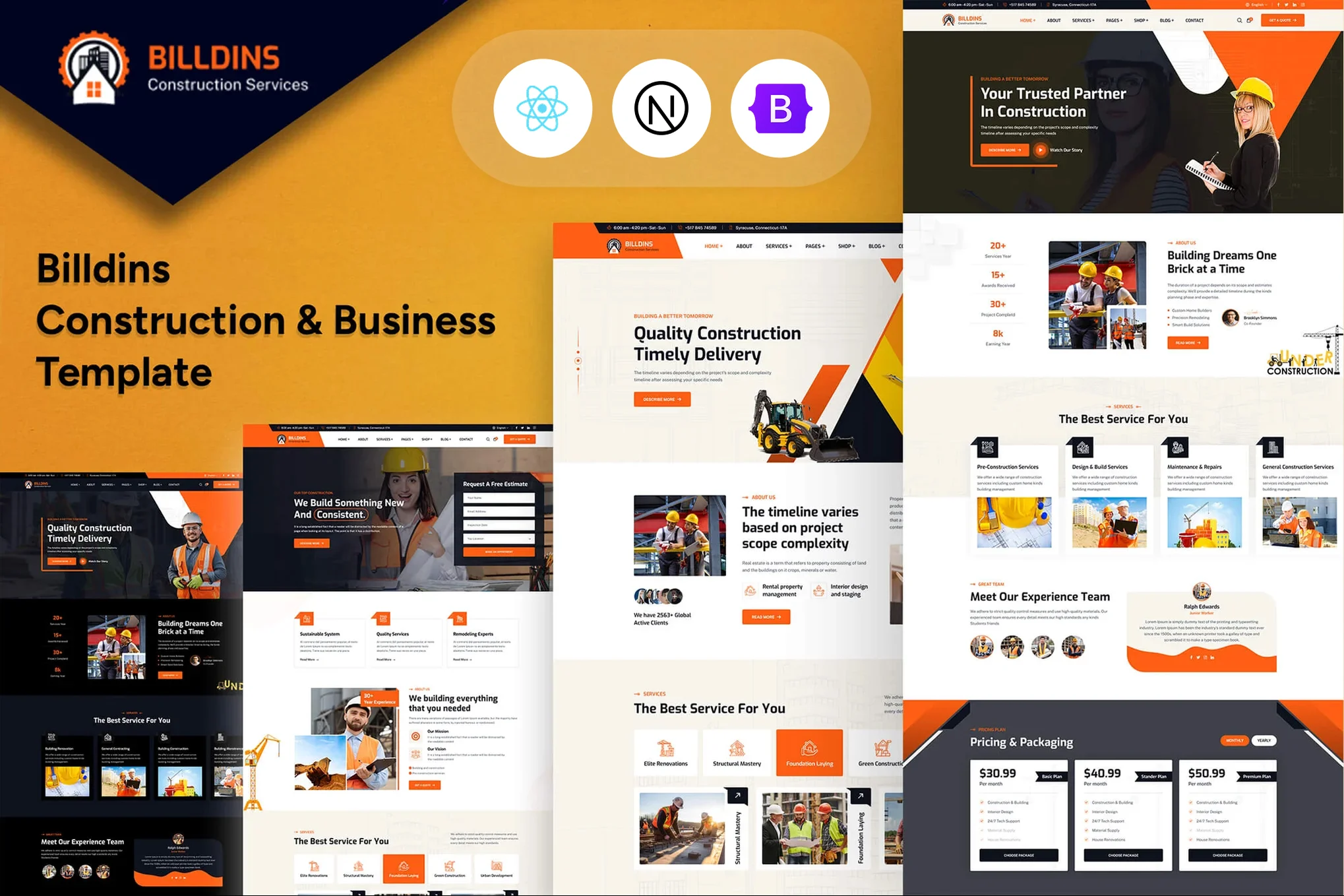 Billdins – 构建 React Next Js 模板