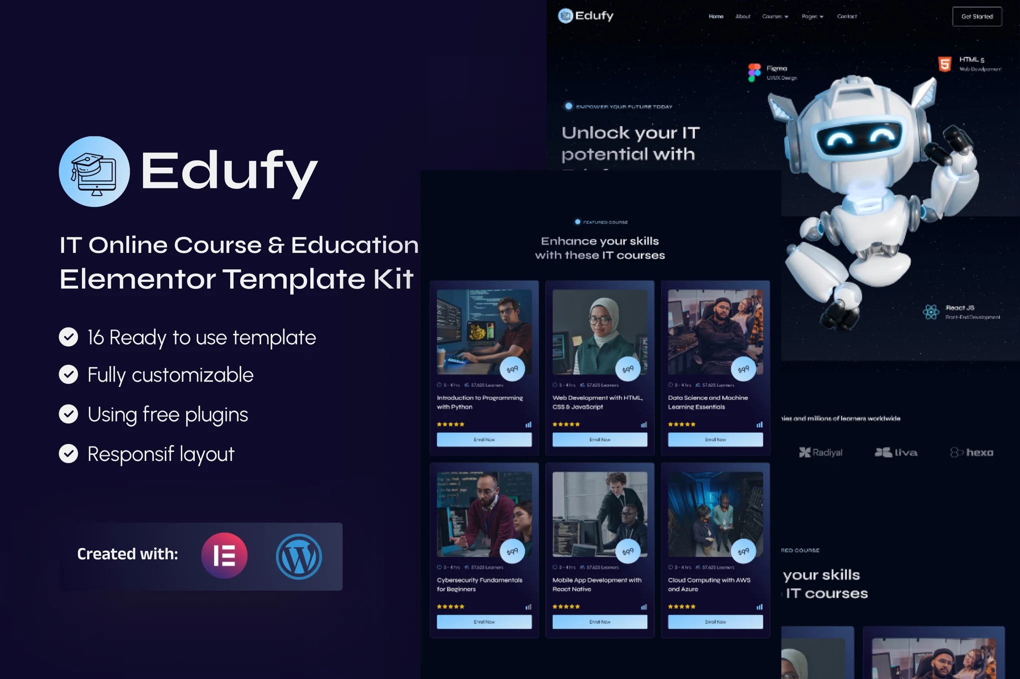 Edufy – IT 在线课程和教育 Elementor 模板套件