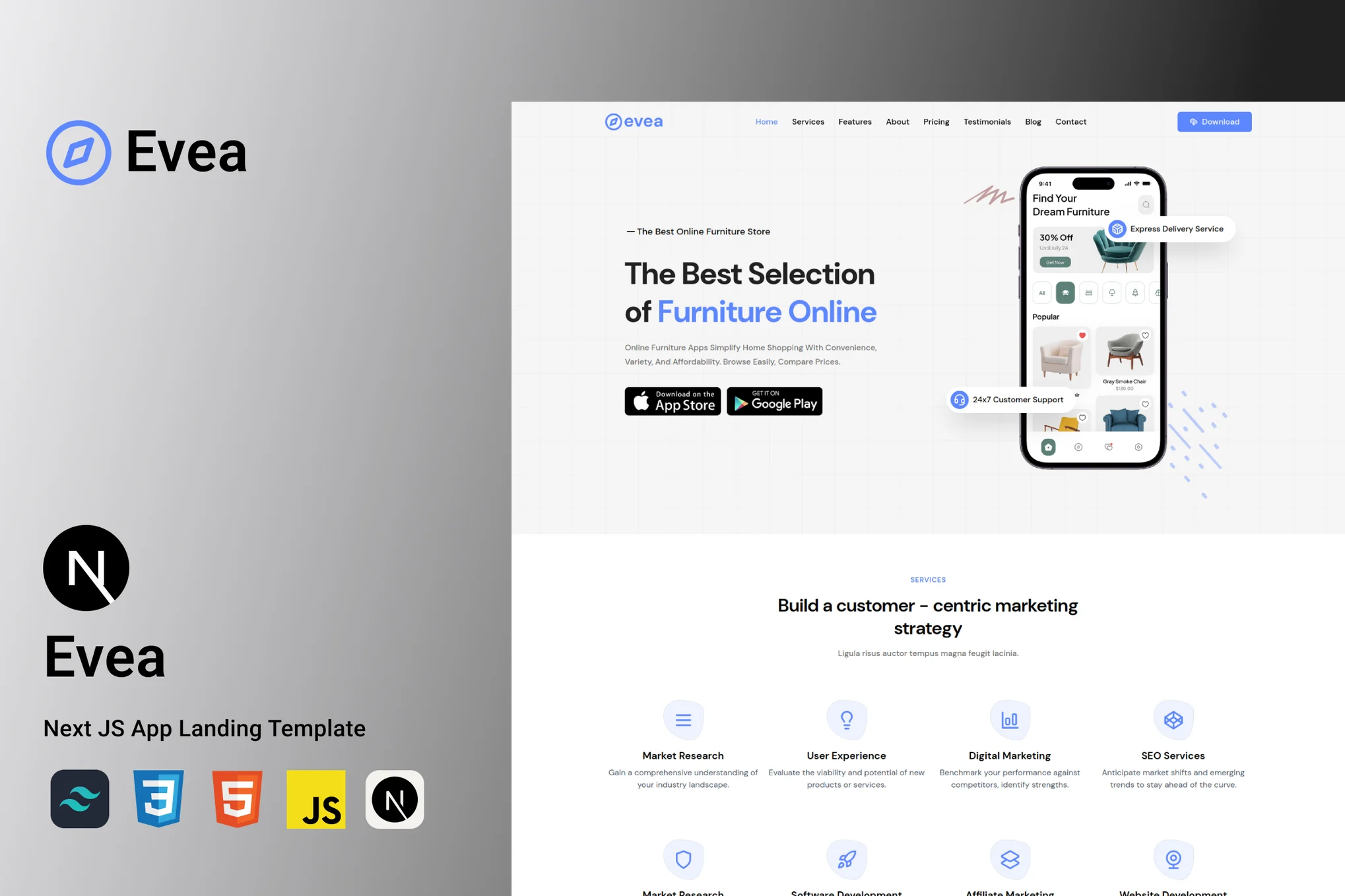 Evea – Next Js 登陆页面模板