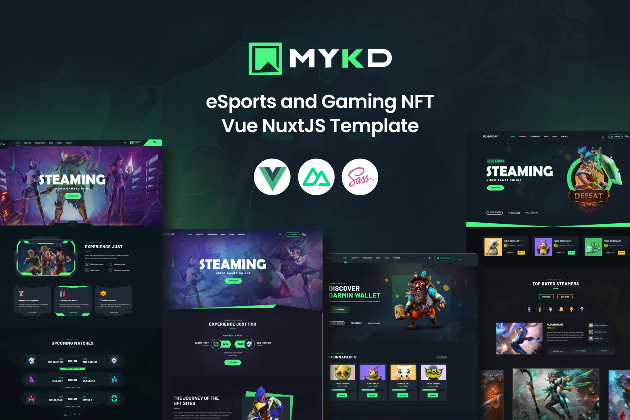 Vue Nuxt 3 电子竞技和游戏 NFT 模板