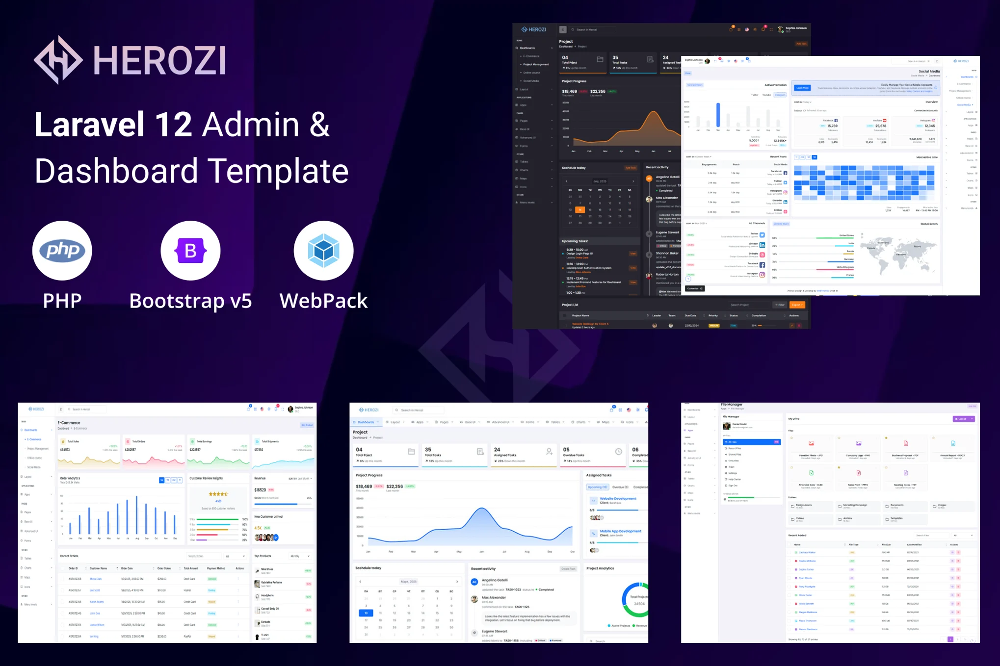 Herozi – Laravel 12 管理控制台模板