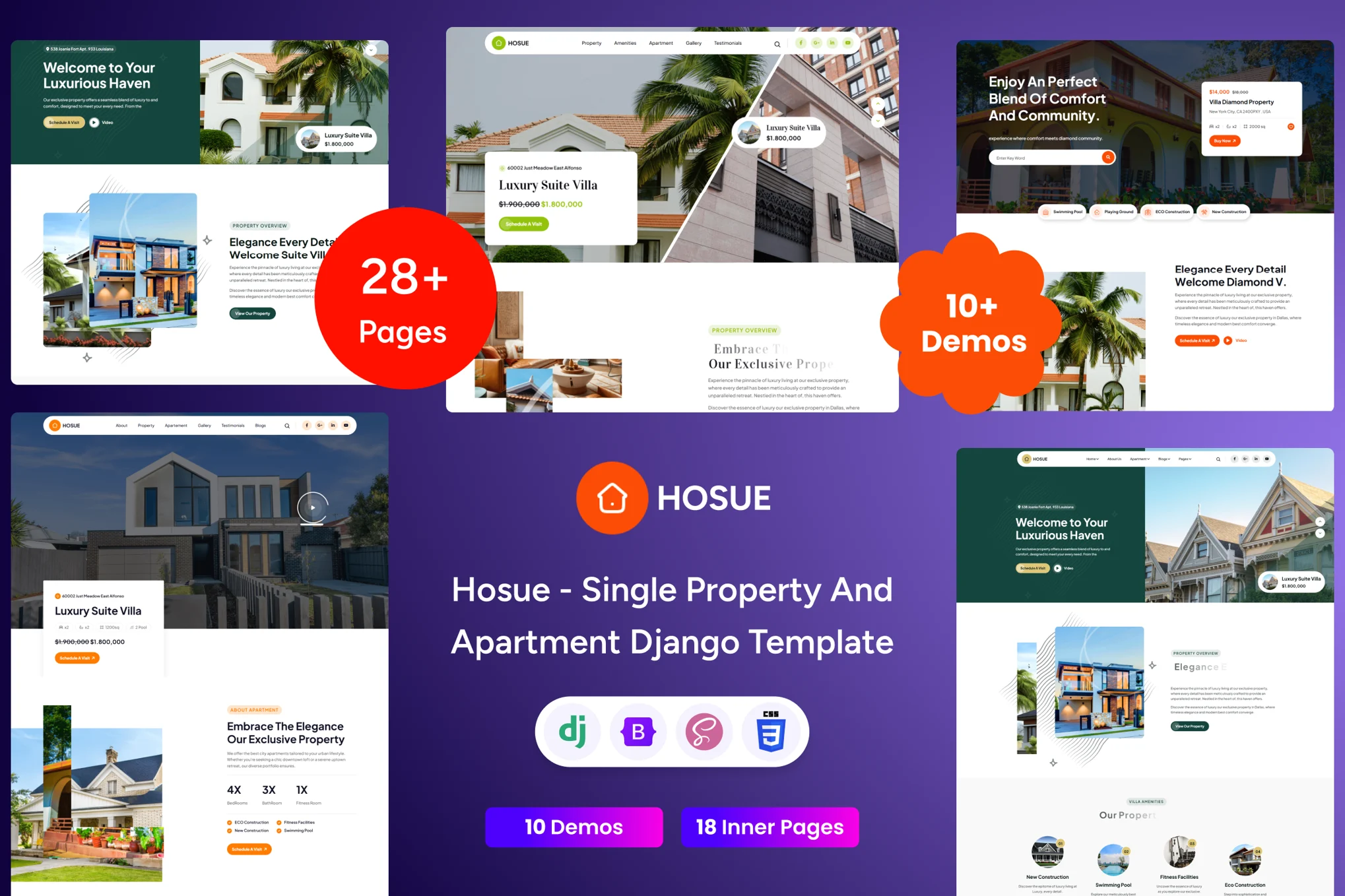 Hosue – 单一房产和公寓 Django 模板