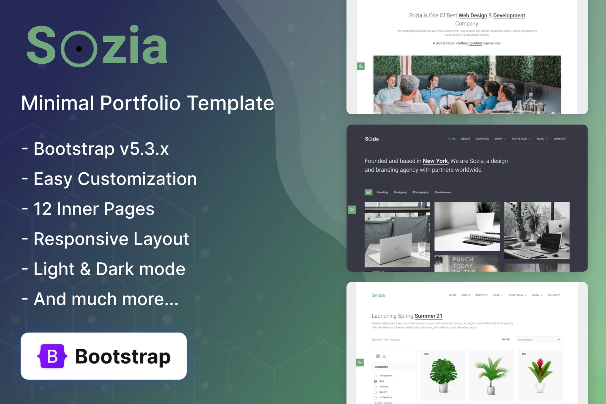 Sozia – 极简作品集 HTML 模板