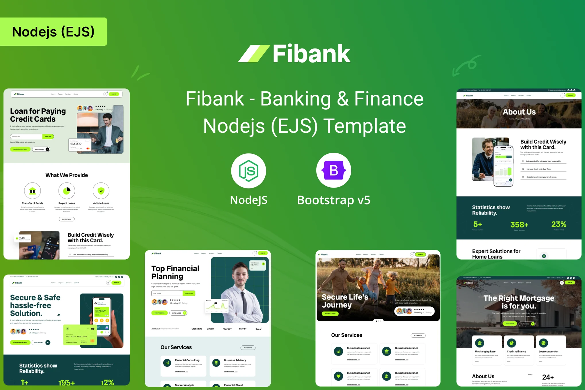 Fibank – 银行与金融 Nodejs 模板