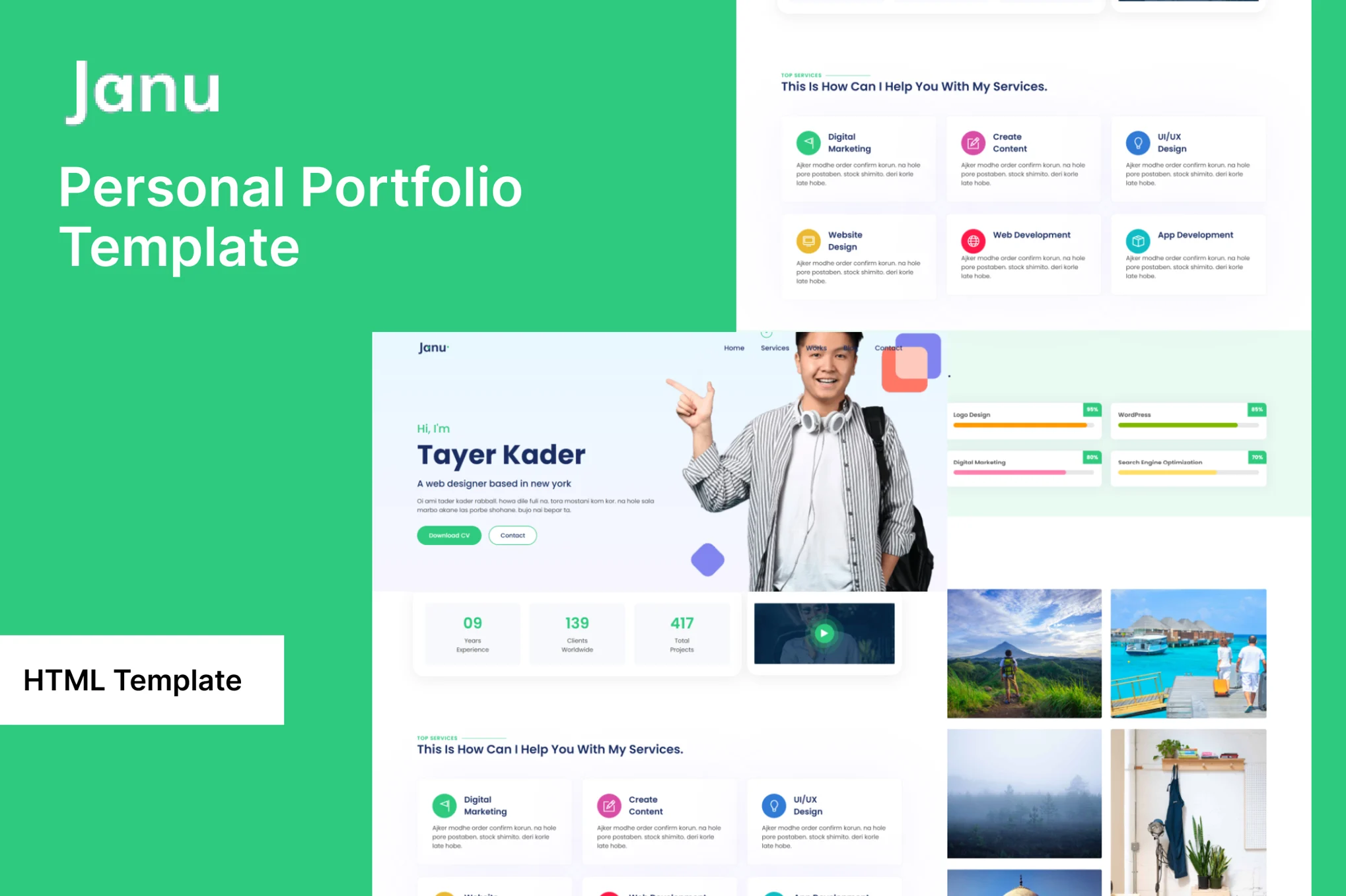 Janu – 响应式个人作品集 HTML 模板