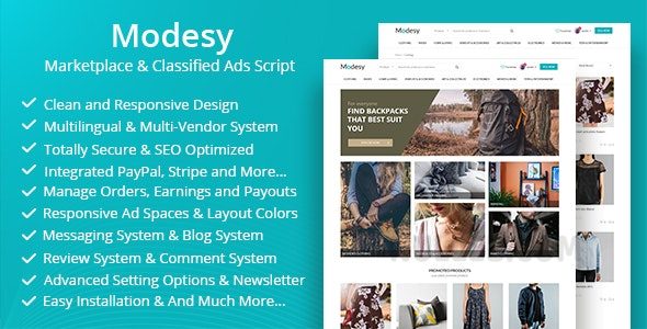 Modesy v2.5.3 – 市场和分类广告脚本