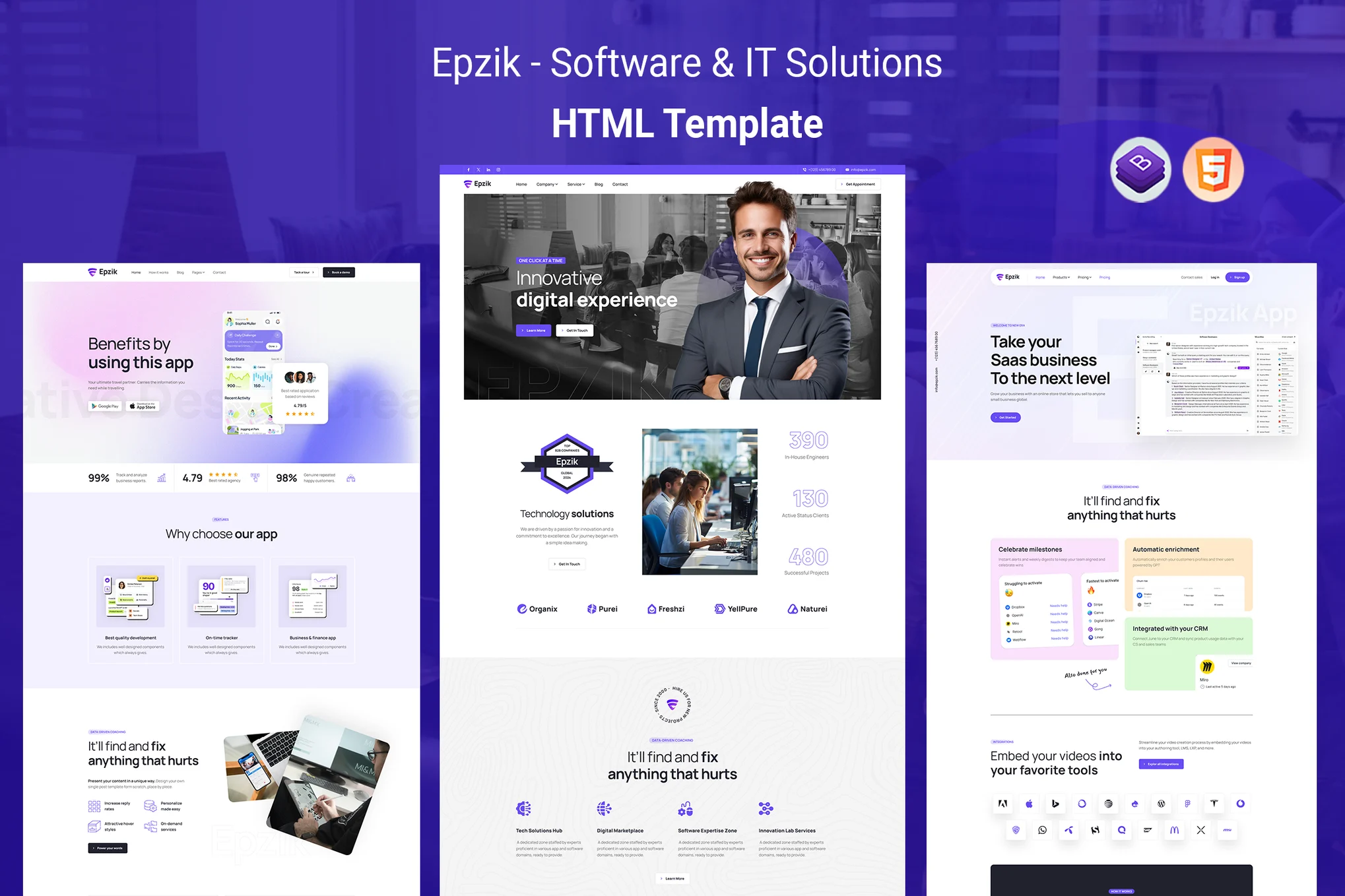 Epzik – 软件和 IT 解决方案 HTML 模板