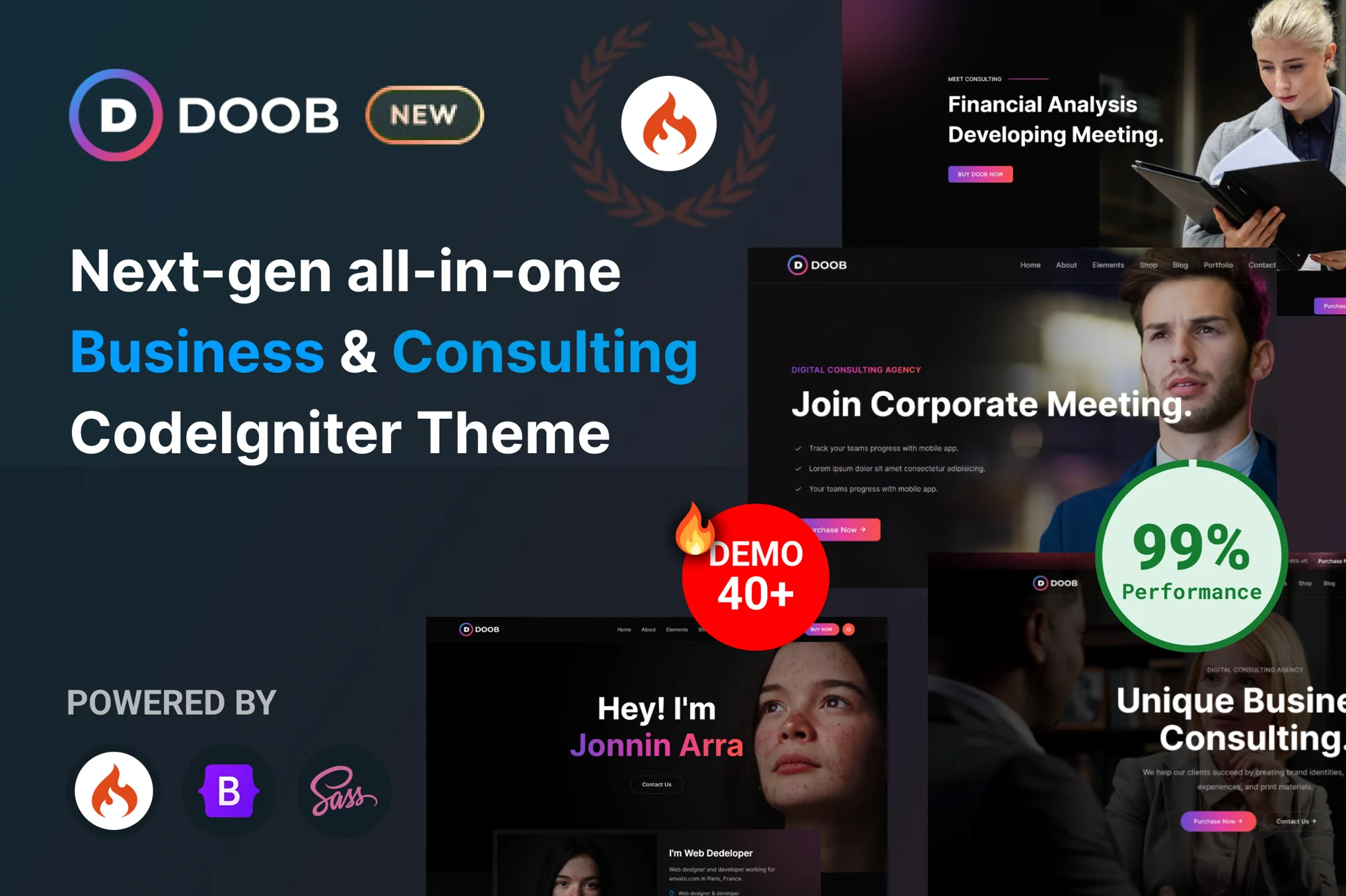 Doob – 商业与咨询 CodeIgniter 模板