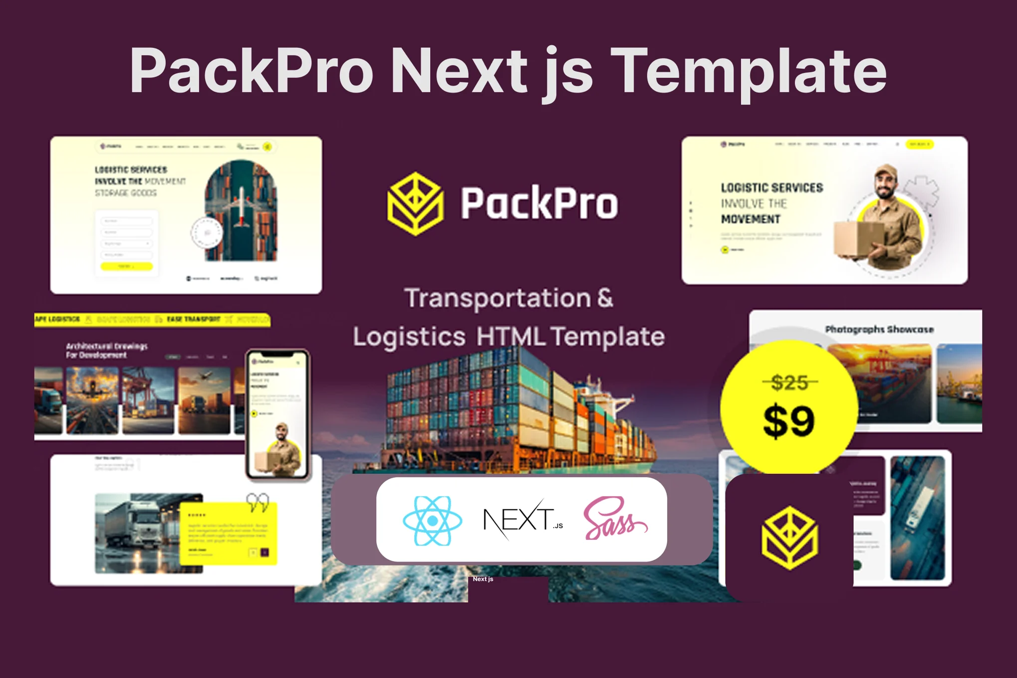 PackPro – 运输与物流 Next JS Templ