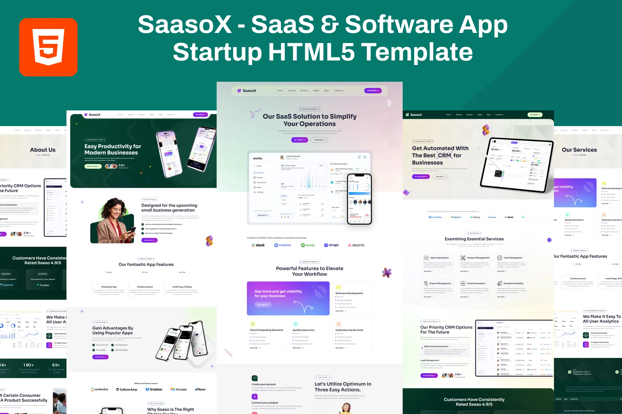 SaasoX – SaaS 和软件应用程序启动 HTML 模板