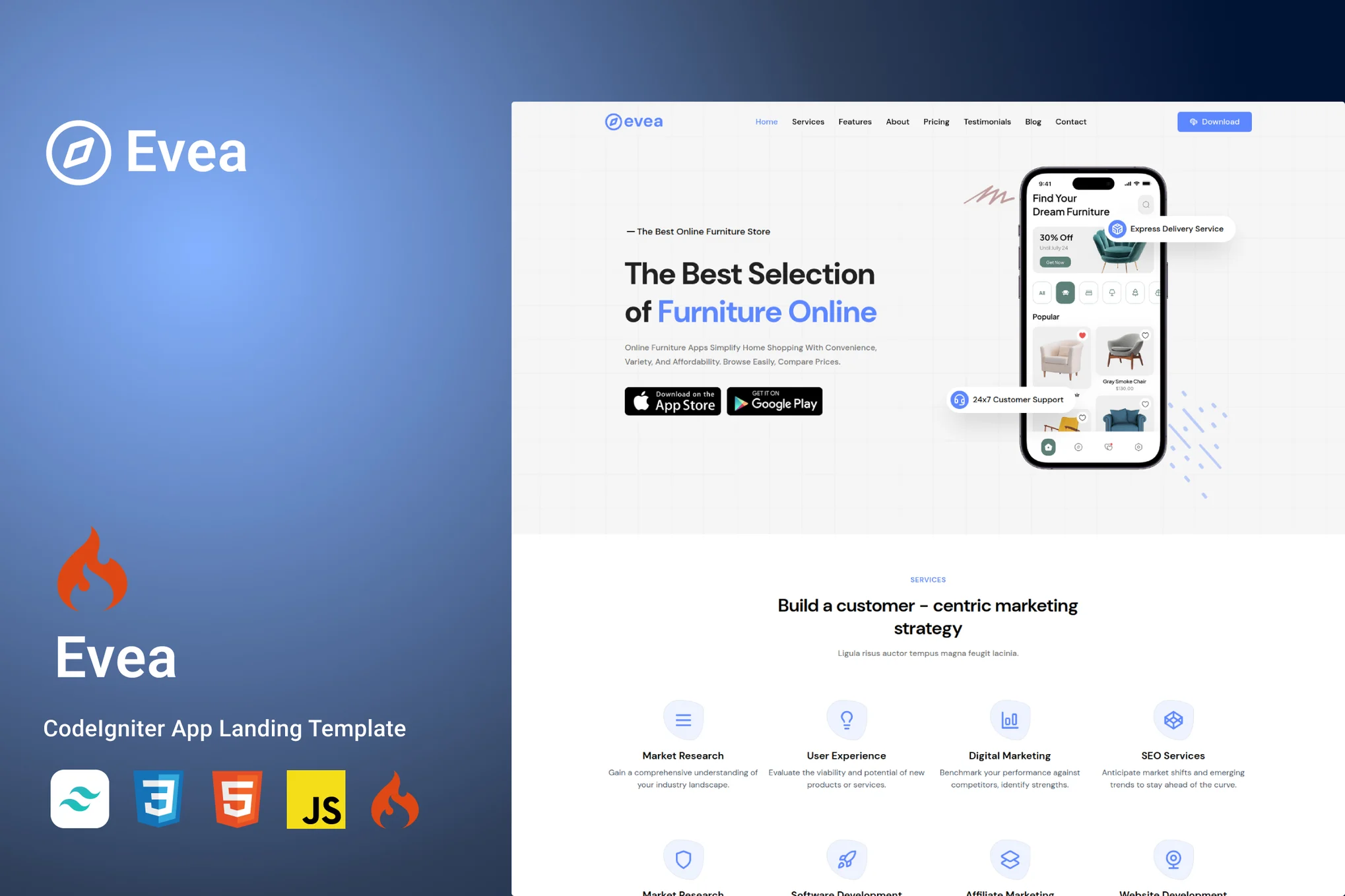 Evea – CodeIgniter 应用登陆页面模板