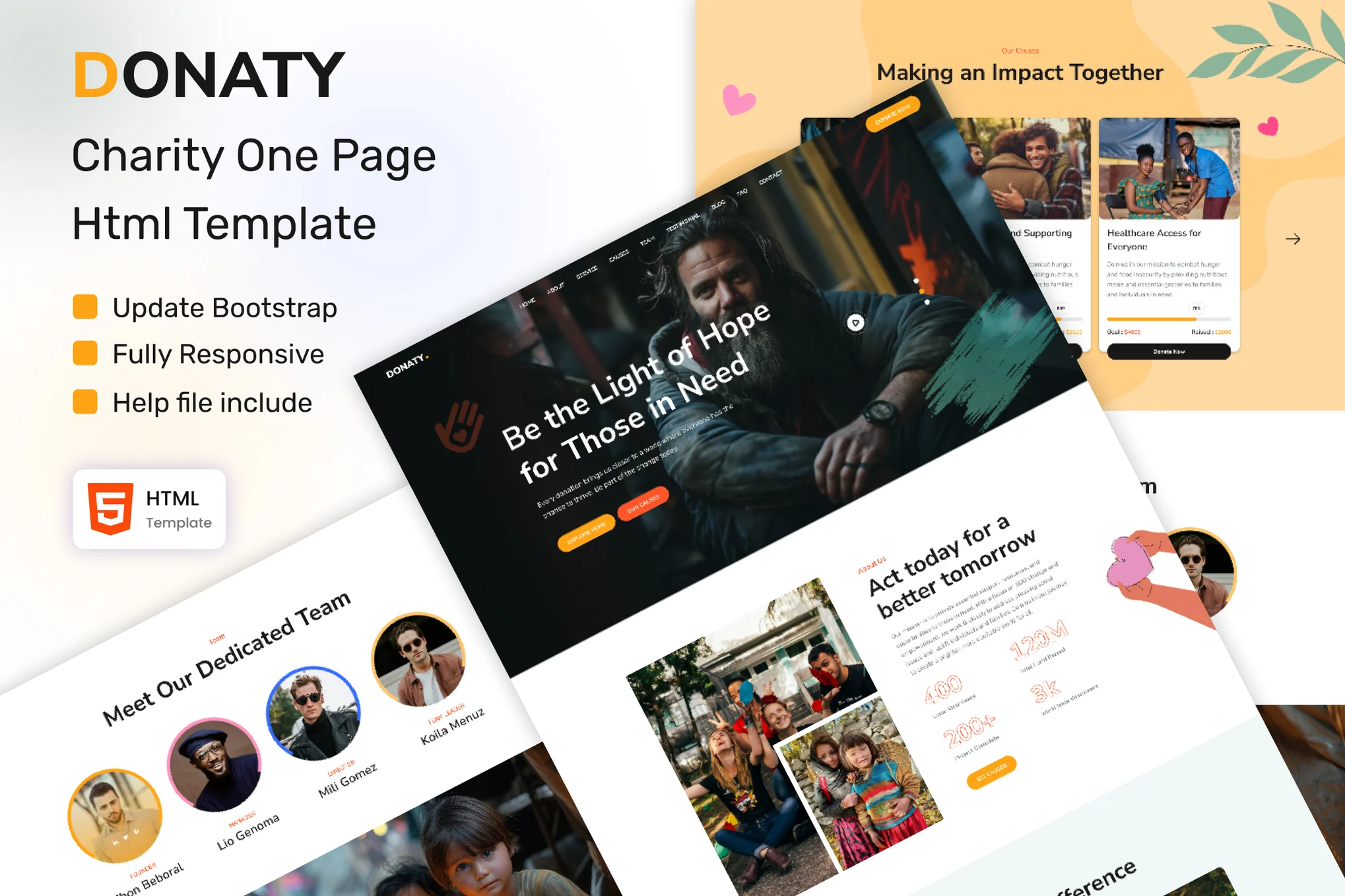 Donaty – 慈善登陆页面 HTML 模板
