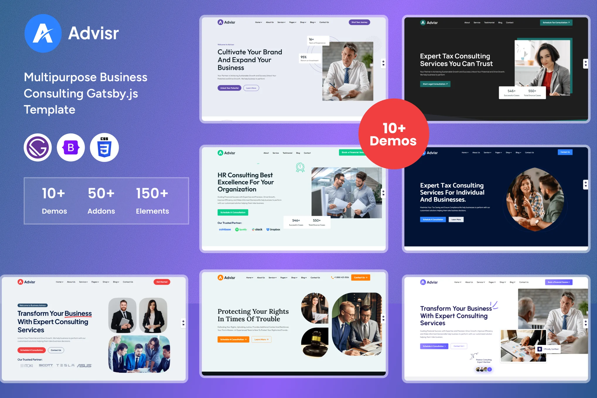 Advisr – Gatsby.Js 多用途商业咨询