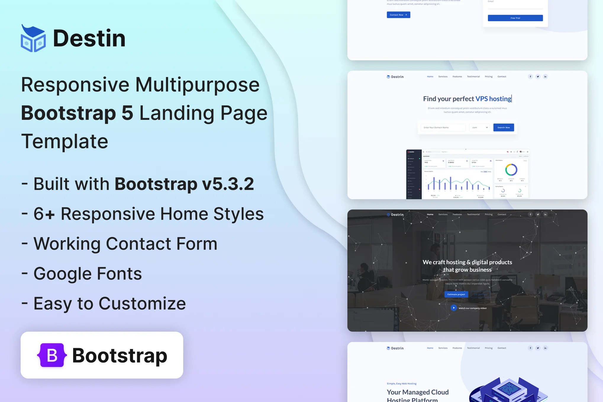 Destin – Bootstrap 5 登陆页面模板