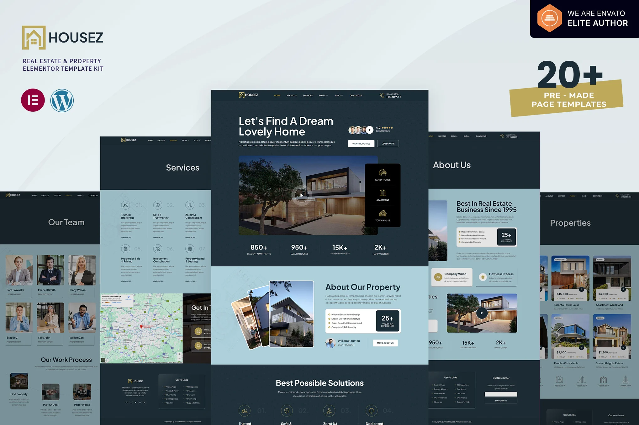 Housez – 房地产和物业 Elementor 模板套件