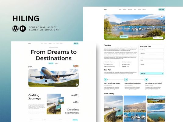 Hiling – 旅游和旅行社 Elementor 模板套件