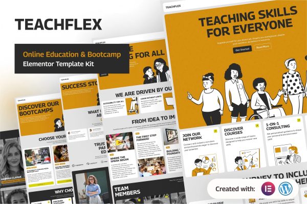 Teachflex – 在线教育和训练营 Elementor 模板套件