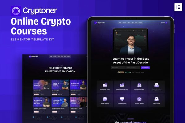 Cryptoner – 在线加密课程 Elementor 模板套件