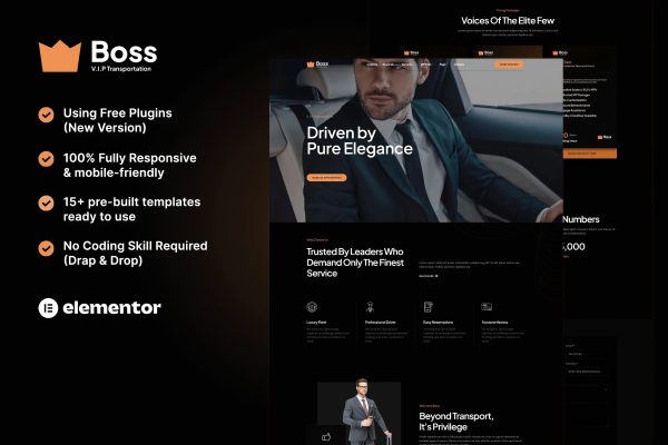 Boss – 高级运输服务 Elementor 模板套件