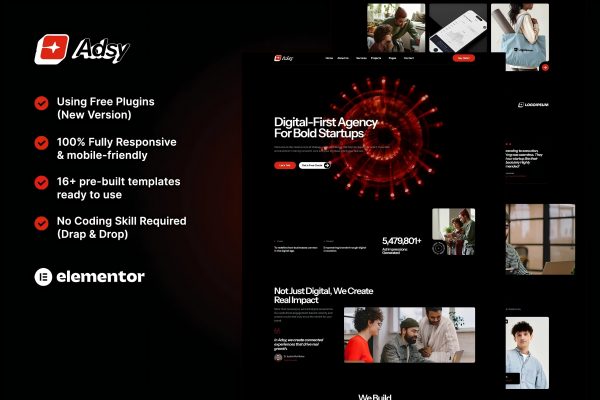 Adsy – 数字代理 Elementor 模板套件