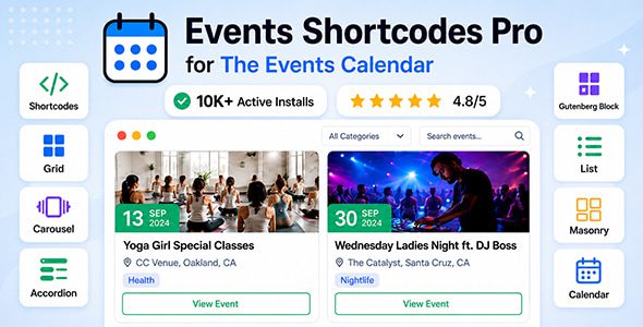 Events Shortcodes & Block Pro For The Events Calendar 4.4.0