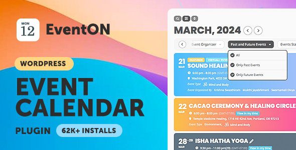 EventOn 5.0.13 + 扩展 – WordPress 虚拟事件日历插件