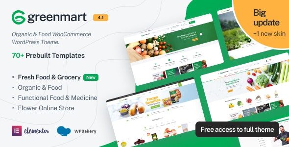 GreenMart 4.3.2 – 有机和食品WooCommerce WordPress 主题