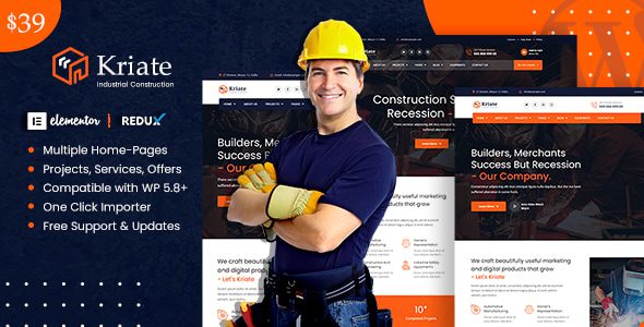 Kriate 1.2.8 – 工业建筑多用途WordPress主题