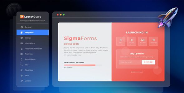 LaunchGuard Pro 1.2.3 – WordPress 即将来临的页面插件