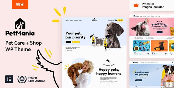 PetMania 37 – 宠物商店和护理元素 Pro WordPress 主题