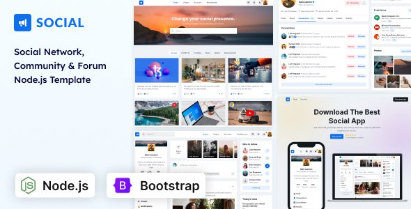 Social 1.0.0 – 节点网络和社区模板