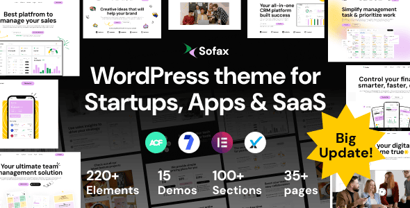 Sofax 1.0.5 – 软件启动WordPress 主题