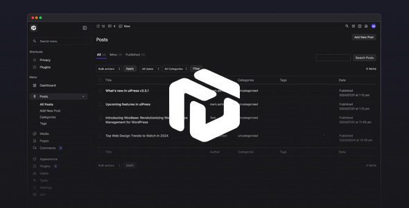 uiXpress Pro 1.4.2 – WordPress 强力管理主题
