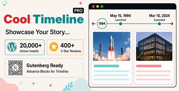 酷炫时间线Pro 6.2.1——WordPress横向与纵向时间线插件