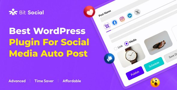 Bit Social Pro 1.19.0 – 社交媒体调度和自动海报插件