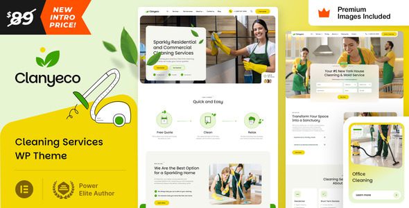 ClanyEco 34 — 清洁服务 WordPress 主题